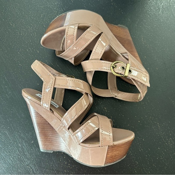Steve Madden Wedges Taupe Size 7 - Picture 5 of 11